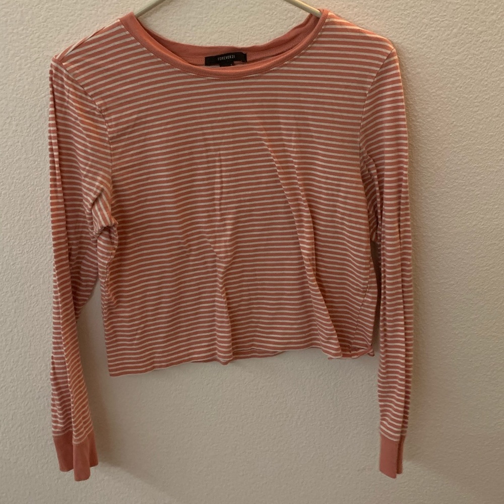 striped pink forever 21 shirt